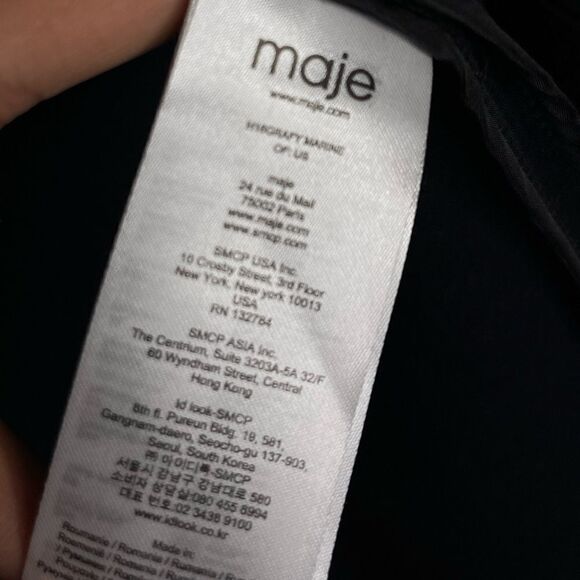 Womens Maje Grafy navy parka style coat size 40 - Picture 10 of 11